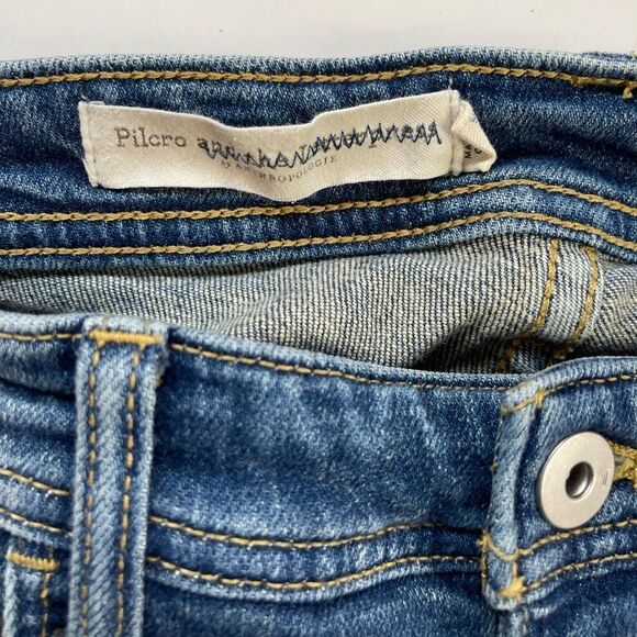 Anthropologie Pilcro Jeans Tapestry patchwork boyfriend mid Rise Distressed 26 - Picture 8 of 11